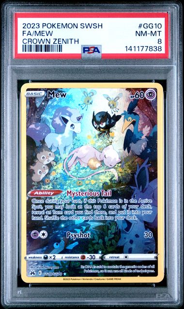 Pokemon Crown Zenith Mew #GG10 PSA 8