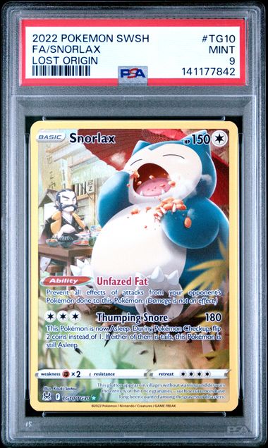 Pokemon Lost Origin Snorlax #TG10 PSA 9