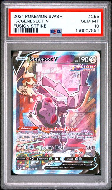 Pokemon Fusion Strike Genesect V #255 PSA 10