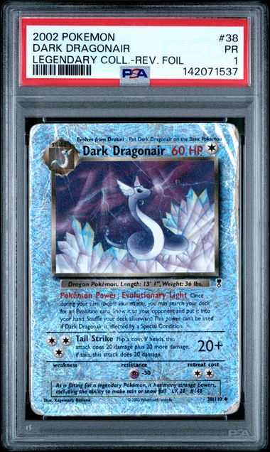 Pokemon Legendary Collection Dark Dragonair #38 – REV FOIL PSA 1