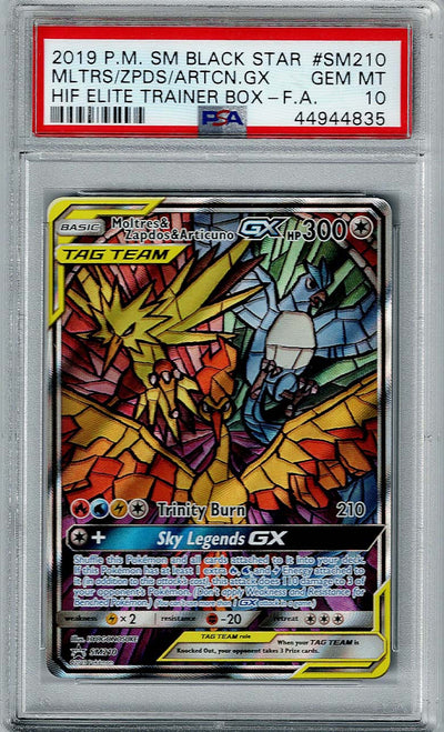 Pokemon Hidden Fates Mltrs/Zpds/Artcn GX #SM210 PSA 10