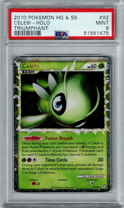 Pokemon HG&SS Triumphant Celebi #92 – Holo PSA 9