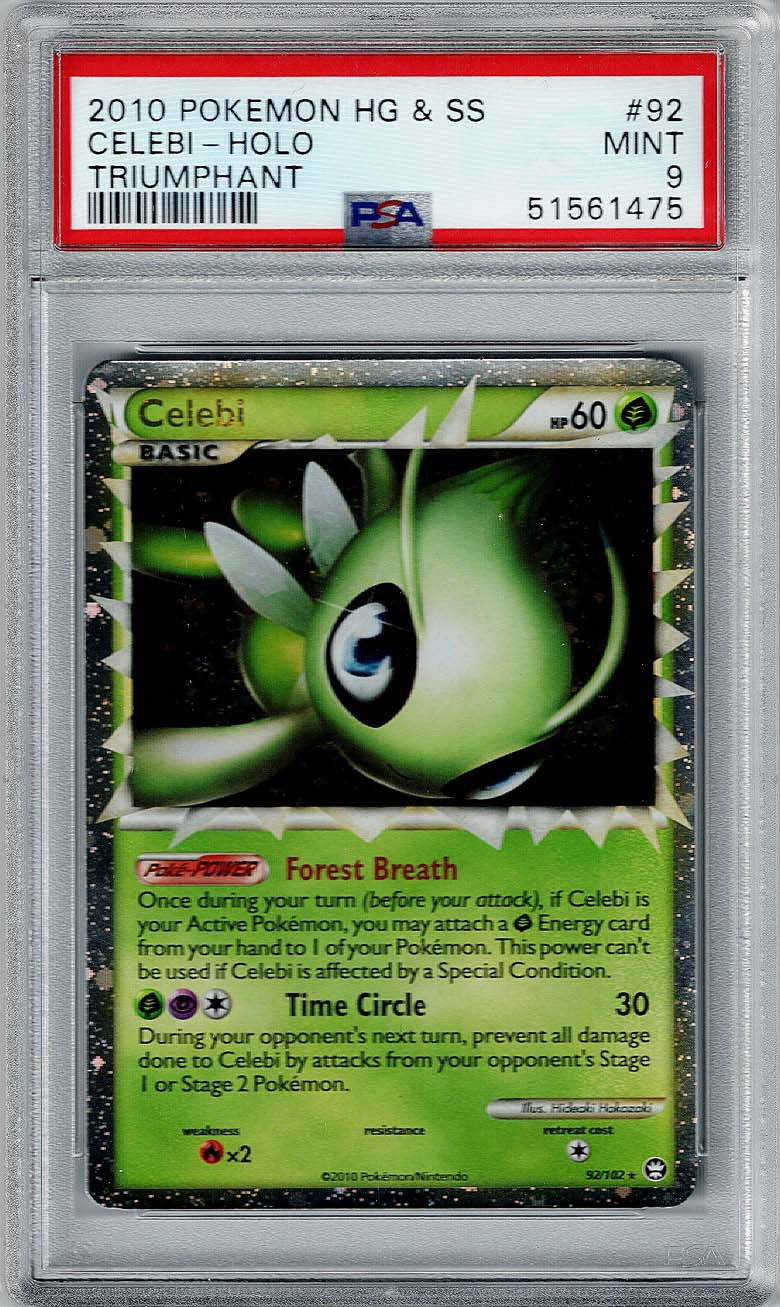 Pokemon HG&SS Triumphant Celebi #92 – Holo PSA 9