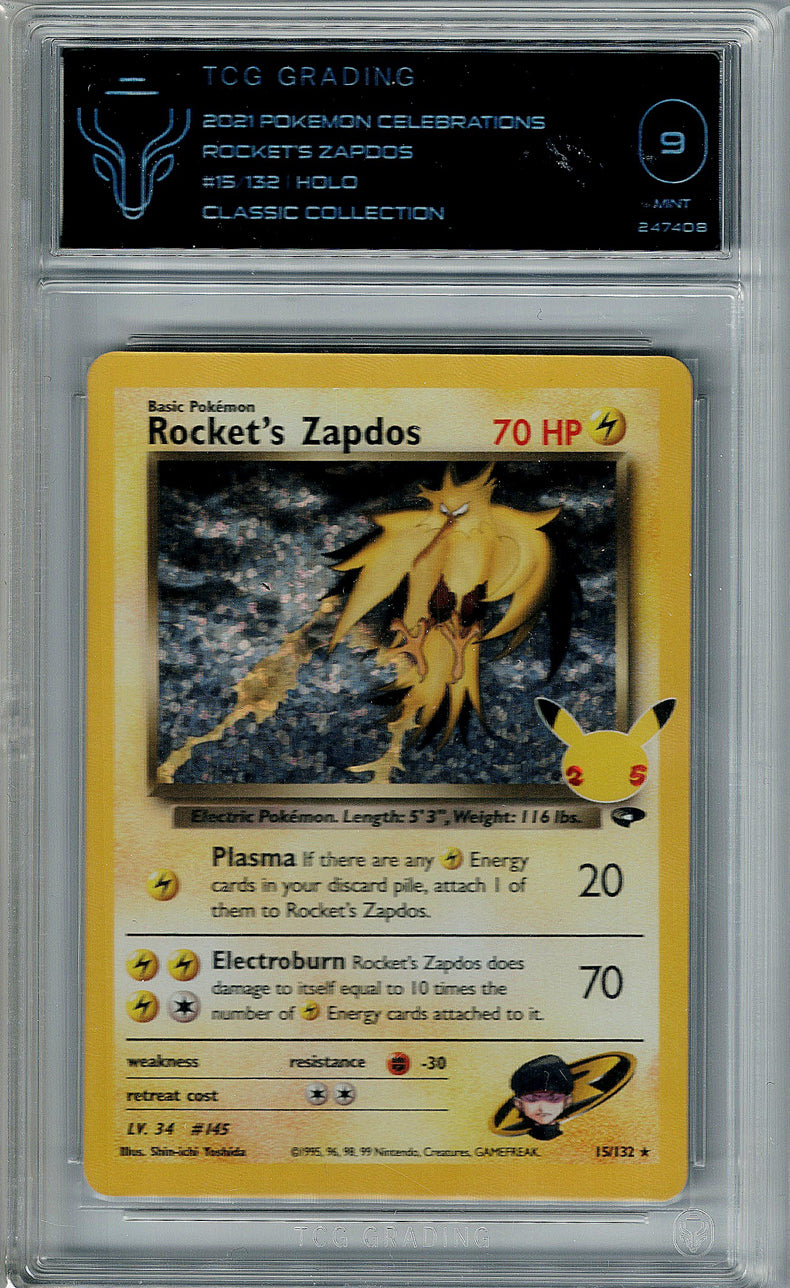 Pokemon Celebrations Rocket's Zapdos #15 TCG 9