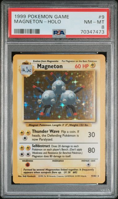 Pokemon Base Set Magneton #9 – Holo PSA 8