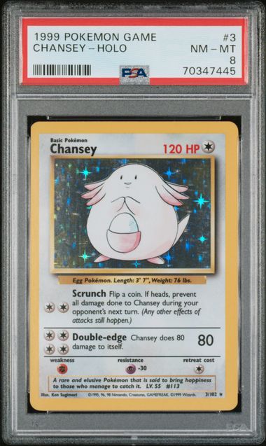 Pokemon Base Set Chansey #3 – Holo PSA 8