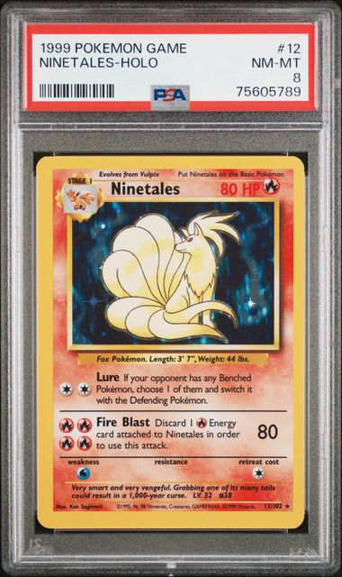 Pokemon Base Set Ninetales #12 – Holo PSA 8