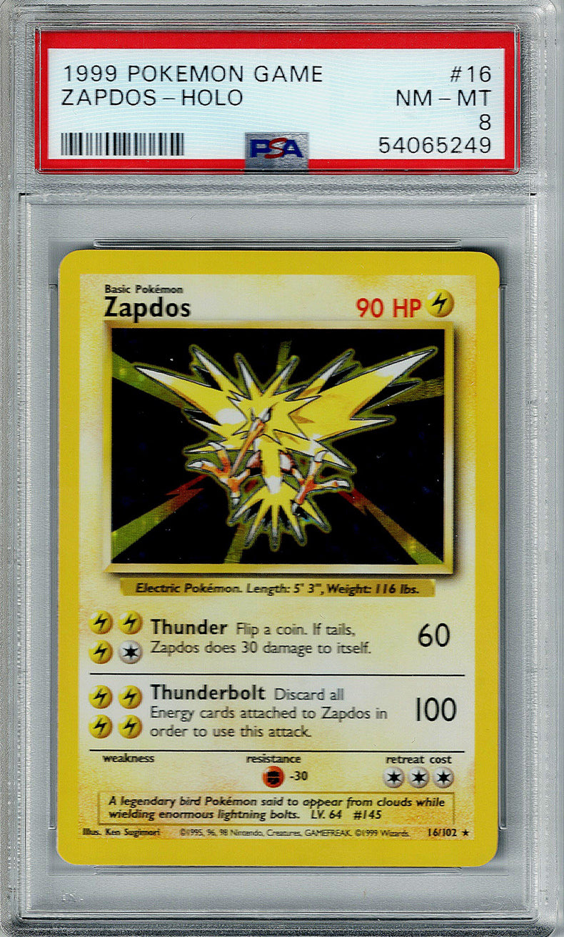 Pokemon Base Set Zapdos #16 – Holo PSA 8