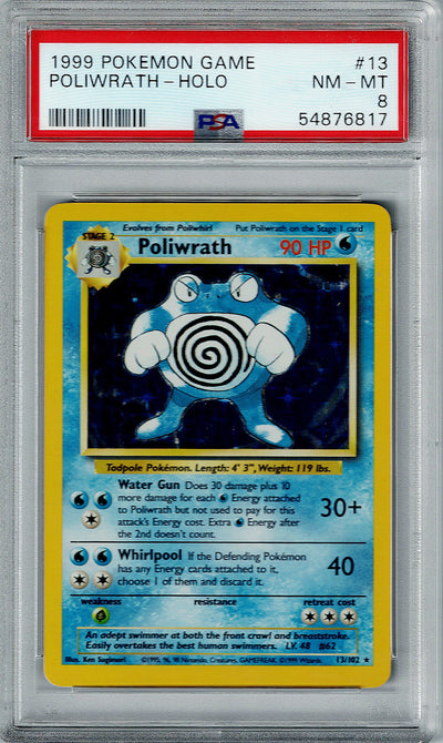 Pokemon Base Set Poliwrath #13 – Holo PSA 8