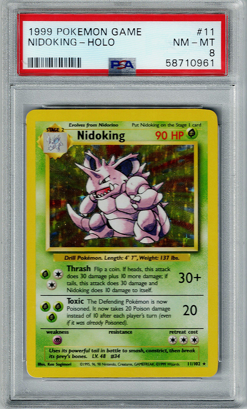 Pokemon Base Set Nidoking #11 – Holo PSA 8