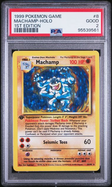 Pokemon Base Set Machamp #8 – Holo PSA 2