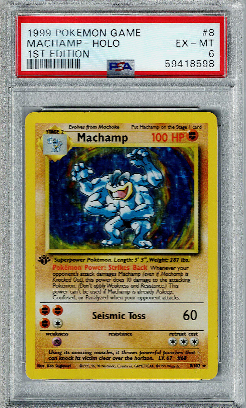Pokemon Base Set Machamp #8 – Holo PSA 6