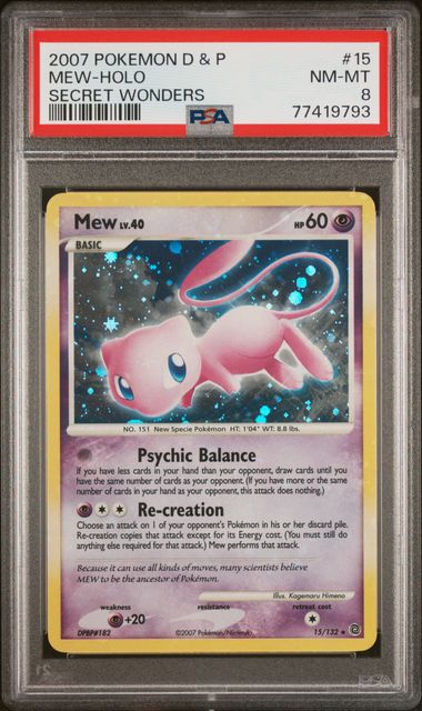 Pokemon D&P Secret Wonders Mew #15 – Holo PSA 8