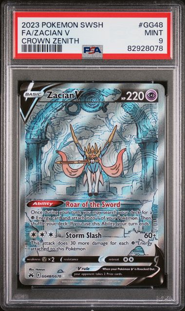 Pokemon Crown Zenith Zacian V #GG48 PSA 9