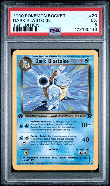 Pokemon Team Rocket Dark Blastoise #20 PSA 5