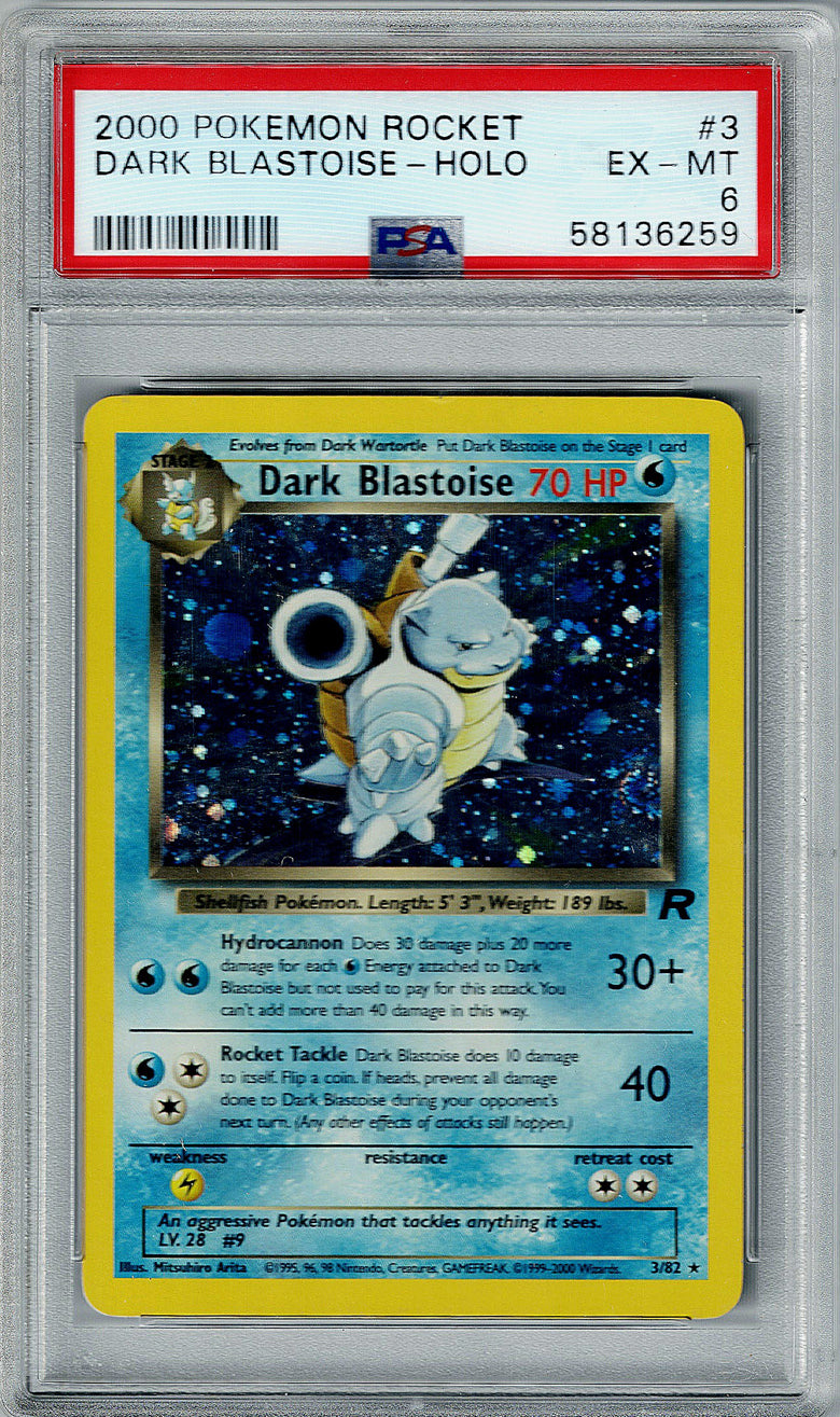 Pokemon Team Rocket Dark Blastoise #3 – Holo PSA 6