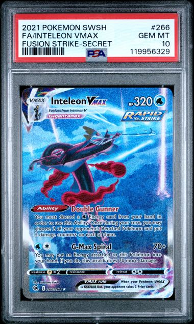 Pokemon Fusion Stike Inteleon VMAX #266 PSA 10