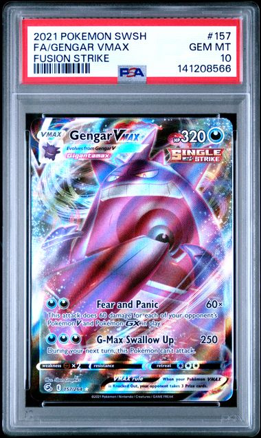 Pokemon Fusion Strike Gengar VMAX #157 PSA 10