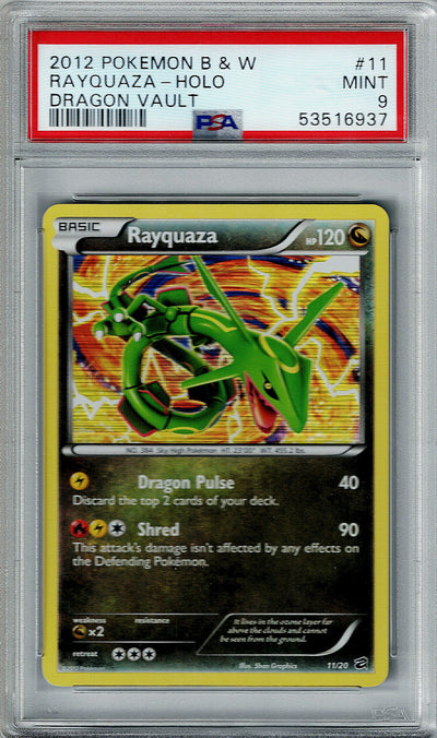 Pokemon B&W Dragon Vault Rayquaza #11 – Holo PSA 9