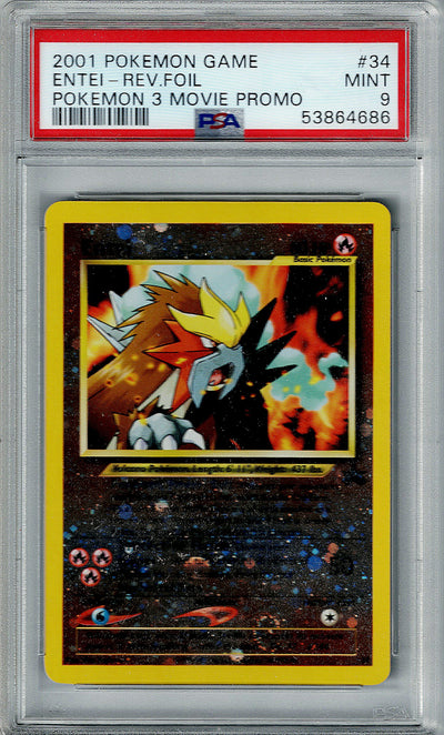 Pokemon Movie Promo Entei #34 – REV FOIL PSA 9