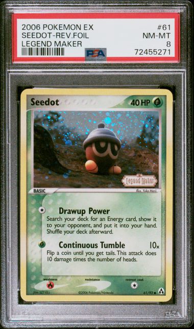 Pokemon EX Legend Marker Seedot #61 – REV FOIL PSA 8