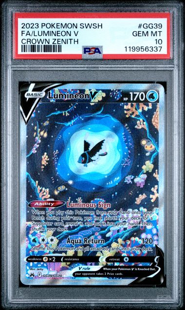 Pokemon Crown Zenith Lumineon V #GG39 PSA 10