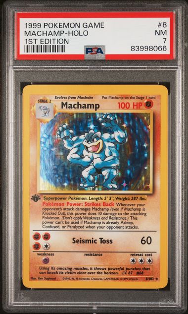 Pokemon Base Set Machamp #8 – Holo PSA 7
