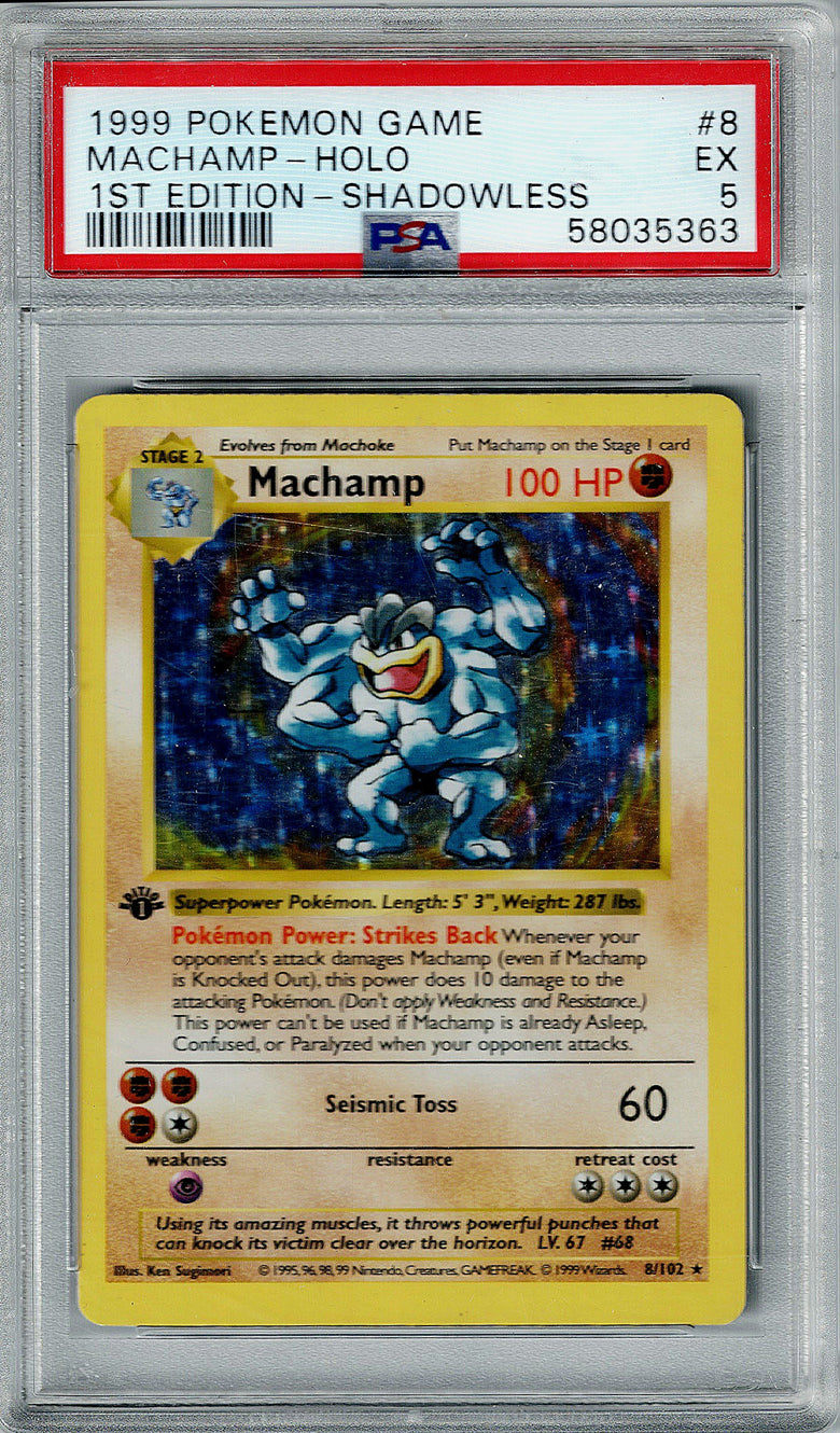 Pokemon Base Set Machamp #8 – Holo PSA 5