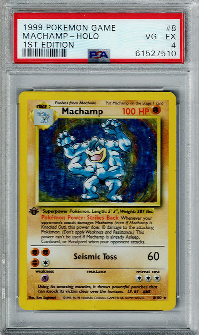 Pokemon Base Set Machamp #8 – Holo PSA 4