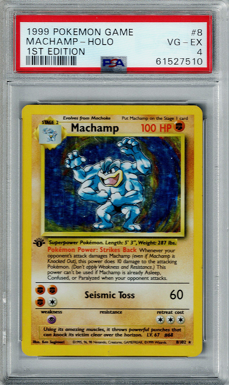 Pokemon Base Set Machamp #8 – Holo PSA 4