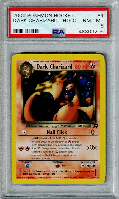 Pokemon Team Rocket Dark Charizard #4 – Holo PSA 8