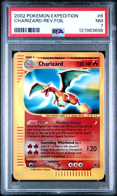 Pokemon Expedition Charizard #6 – REV FOIL PSA 7
