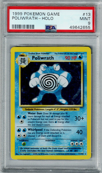 Pokemon Base Set Poliwrath #13 – Holo PSA 9