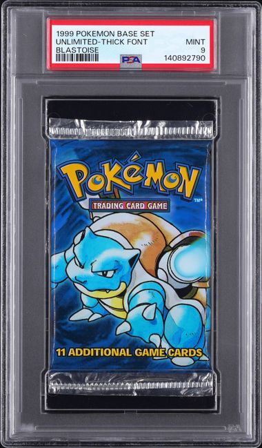 Pokemon Unlimited Base Set Blastoise Unlimited Foil Pack PSA 9