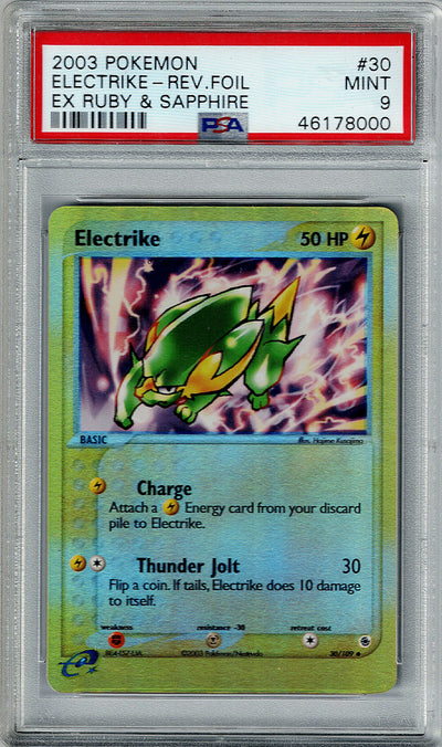 Pokemon EX Ruby & Sapphire Electrike #30 – REV FOIL PSA 9