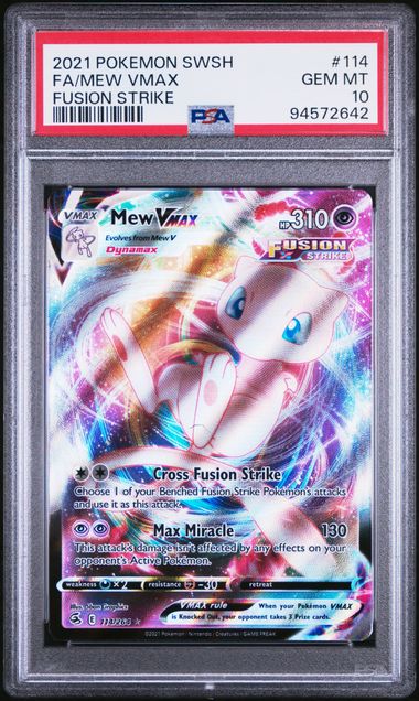 Pokemon Fusion Strike Mew VMAX #114 PSA 10