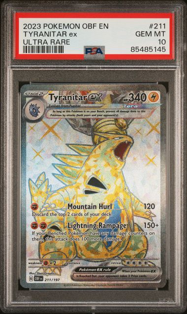 Pokemon Obsidian Flames Tyranitar ex #211 PSA 10