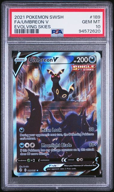 Pokemon Evolving Skies Umbreon V #189 PSA 10