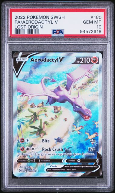 Pokemon Lost Origin Aerodactyl V #180 PSA 10