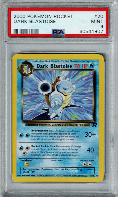 Pokemon Team Rocket Dark Blastoise #20 PSA 9