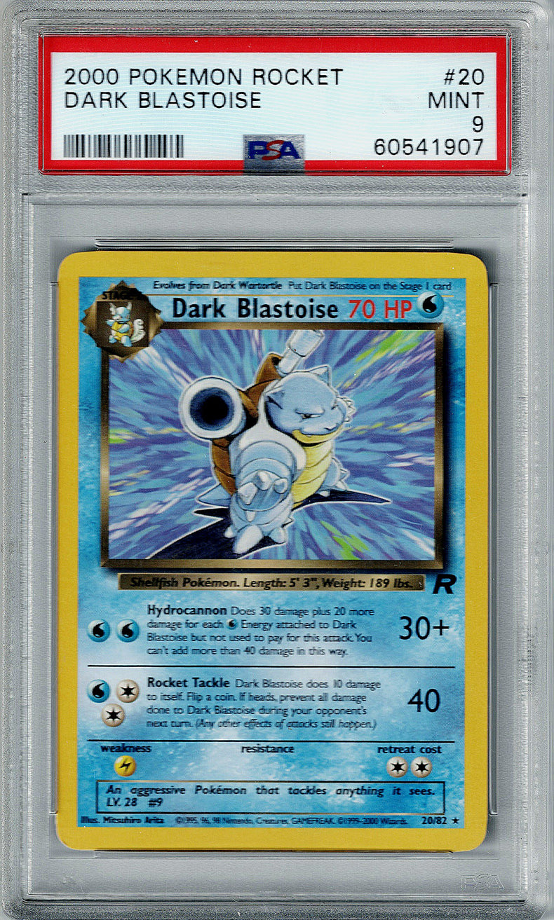 Pokemon Team Rocket Dark Blastoise #20 PSA 9