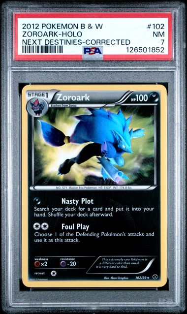 Pokemon B&W Next Destinies Zoroark #102 – Holo PSA 7