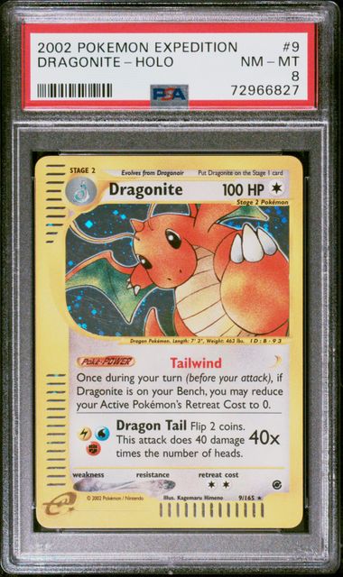 Pokemon Expedition Dragonite #9 – Holo PSA 8