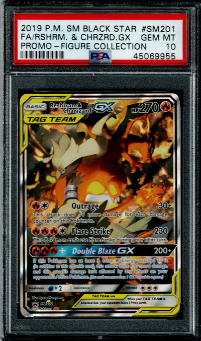 Pokemon S&M Black Star Promo Rshrm.&Chrzrd.GX #SM201 PSA 10