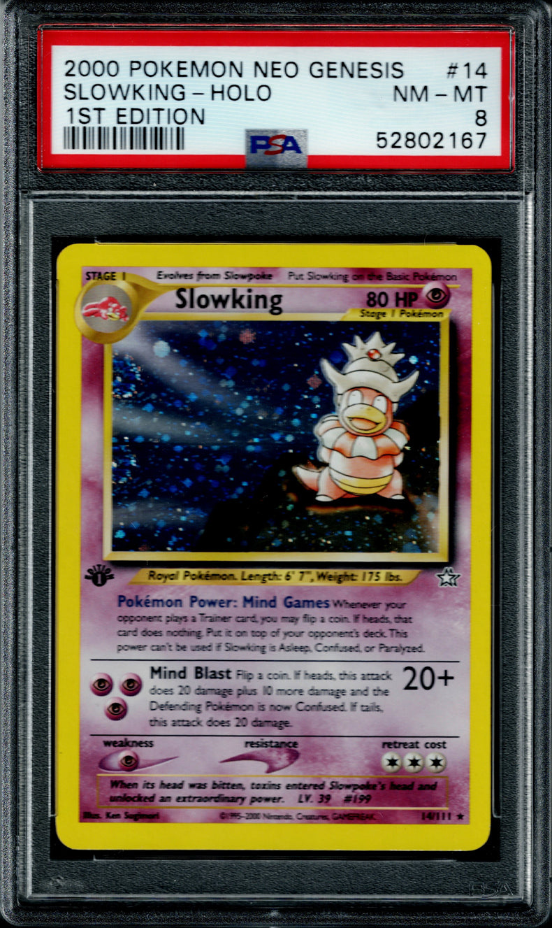 Pokemon Neo Genesis Slowking #14 – Holo PSA 8