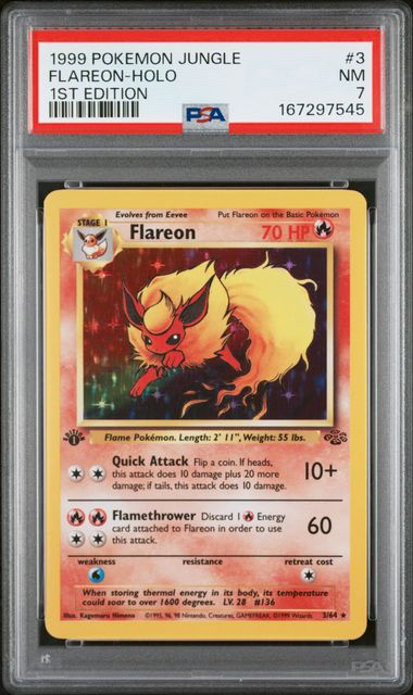 Pokemon Jungle Flareon #3 – Holo PSA 7
