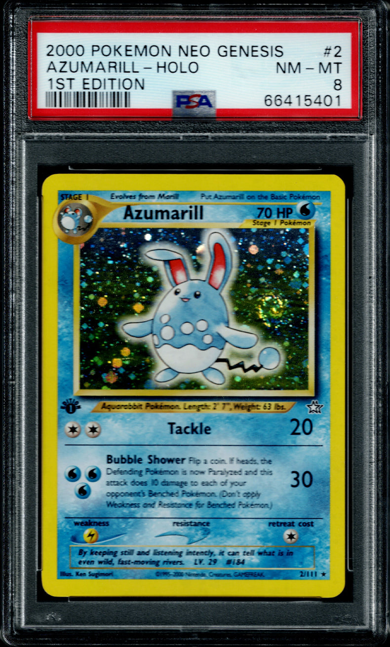 Pokemon Neo Genesis Azumarill #2 – Holo PSA 8