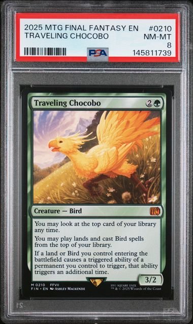 Magic The Gathering Final Fantasy Traveling Chocobo #0210 PSA 8