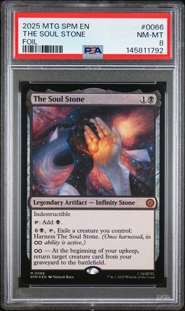 Magic The Gathering Spider-Man The Soul Stone #0066 – FOIL PSA 8