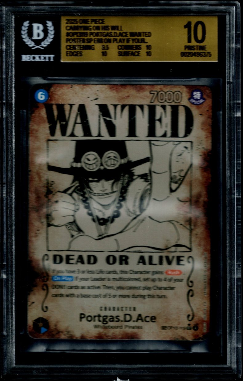 One Piece Carrying On His Will Portgas.D.Ace Wanted Poster #OP13119 BGS 10